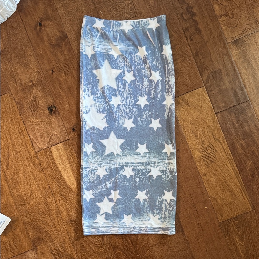 F&F Blue and White Star Midi Skirt
